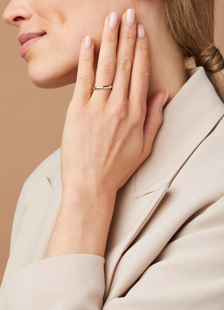 Bague en or jaune Diamond Point, diamant de 0,02 ct, alliance