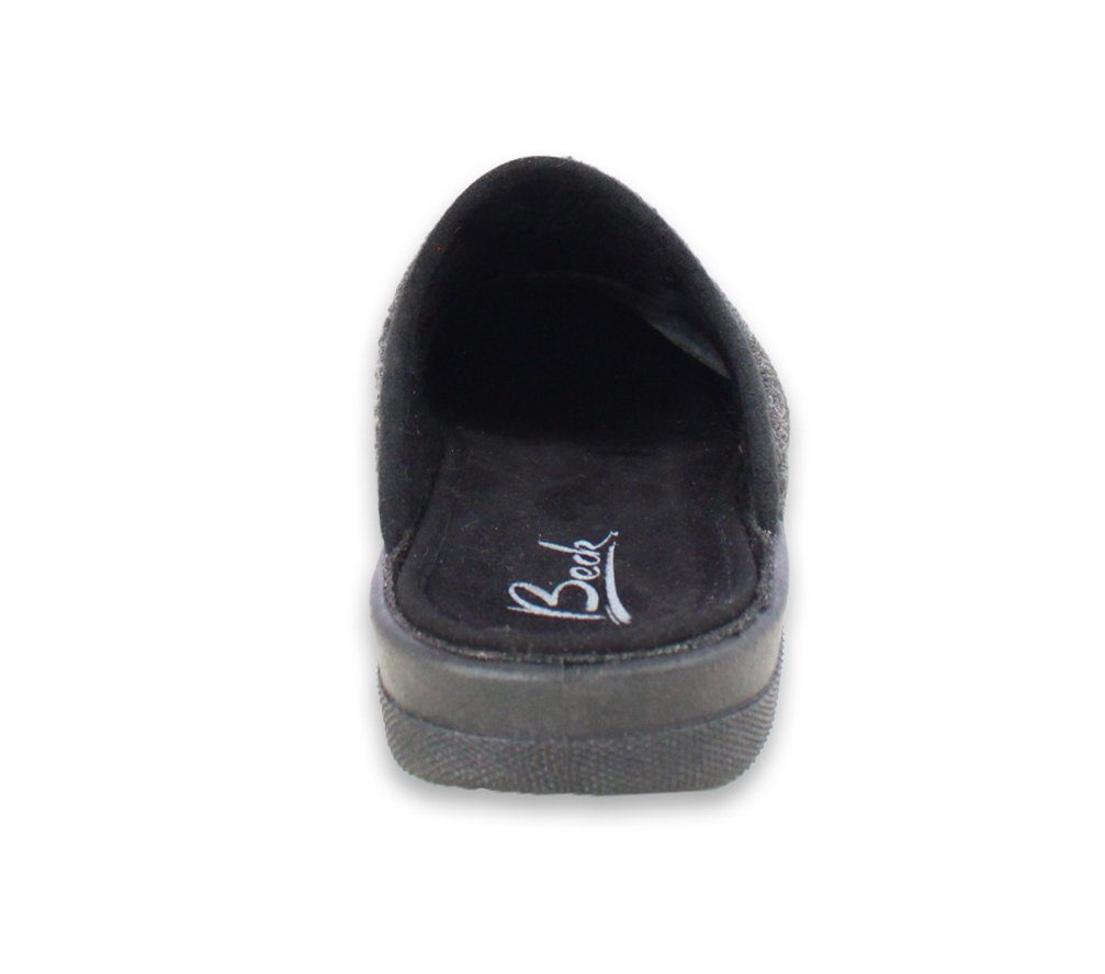 Beck Herren Pantoffel Jasper aus Softfilz, Hausschuh (der Klassiker für Herren) rutschfeste Laufsohle, bequeme Innensohle