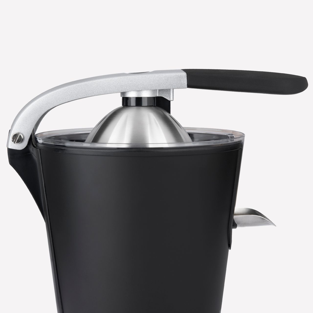 H.Koenig Elektrische Zitruspresse AGR82 Edelstahl Mattschwarz, BPA-frei, Orangen-, Zitronen-, Grapefruitsaft, Schnell, Automatisch, Leise, Tropffreier Trinkschnabel, Spülmaschinengeeignet, 160 W