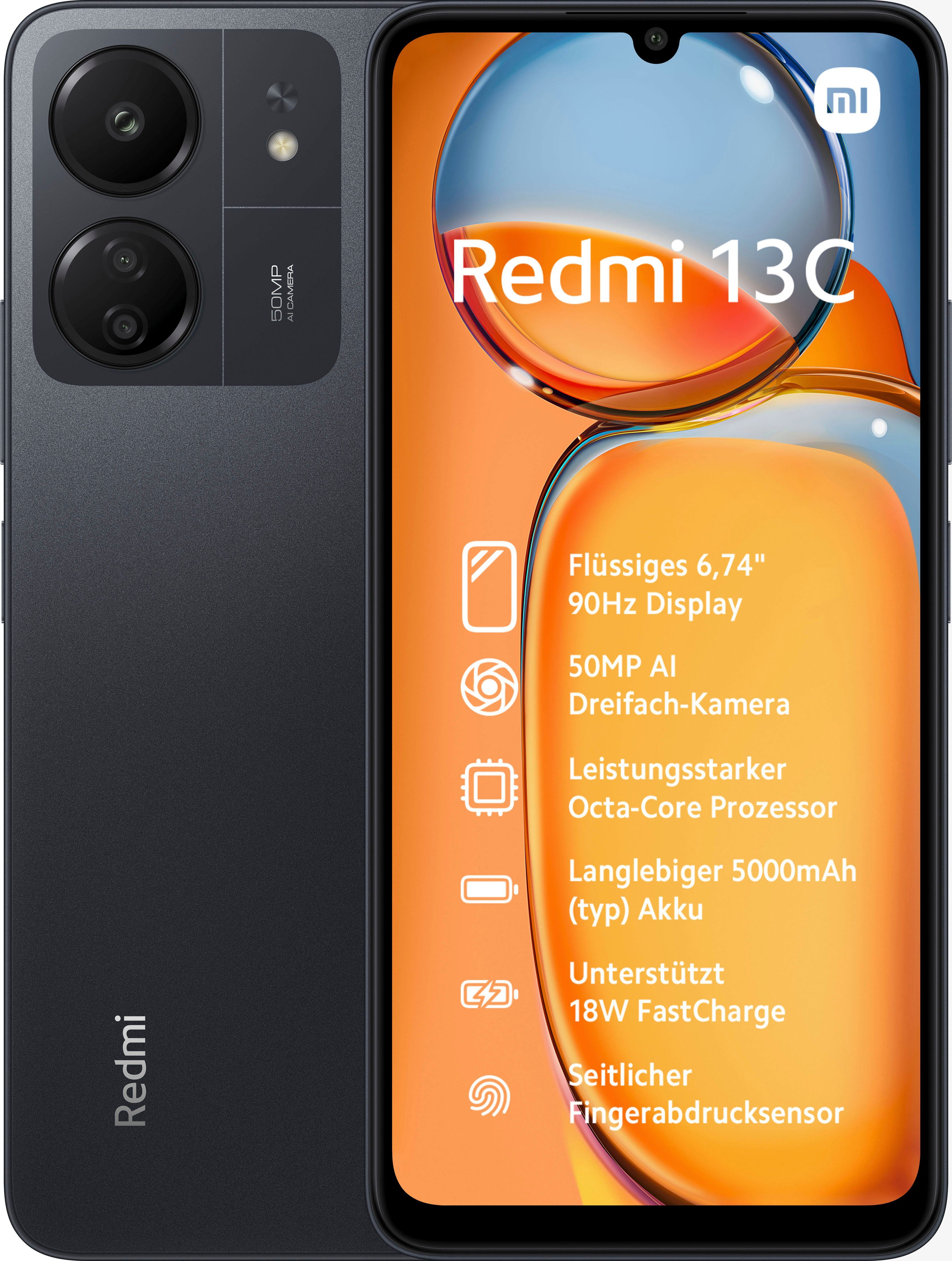 Xiaomi Redmi 13C 4GB+128GB Smartphone (17,1 cm/6,74 Zoll, 128 GB Speicherplatz, 50 MP Kamera)