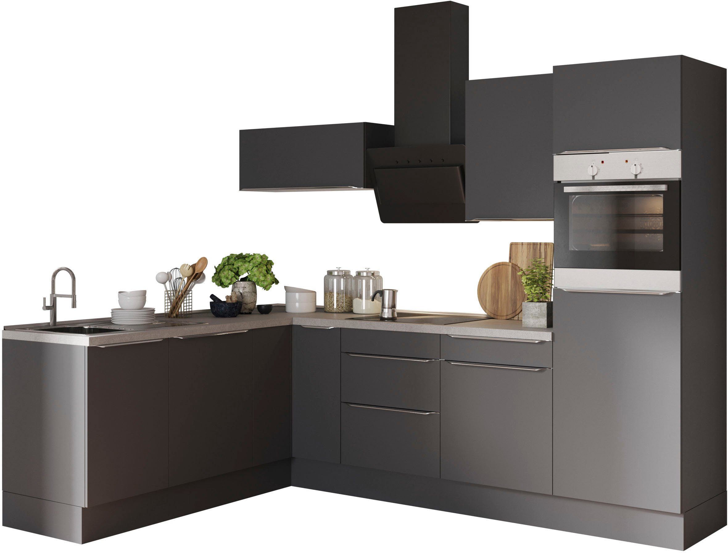 OPTIFIT Winkelküche Aken, ohne E-Geräte, Stellbreite 200 x 270 cm