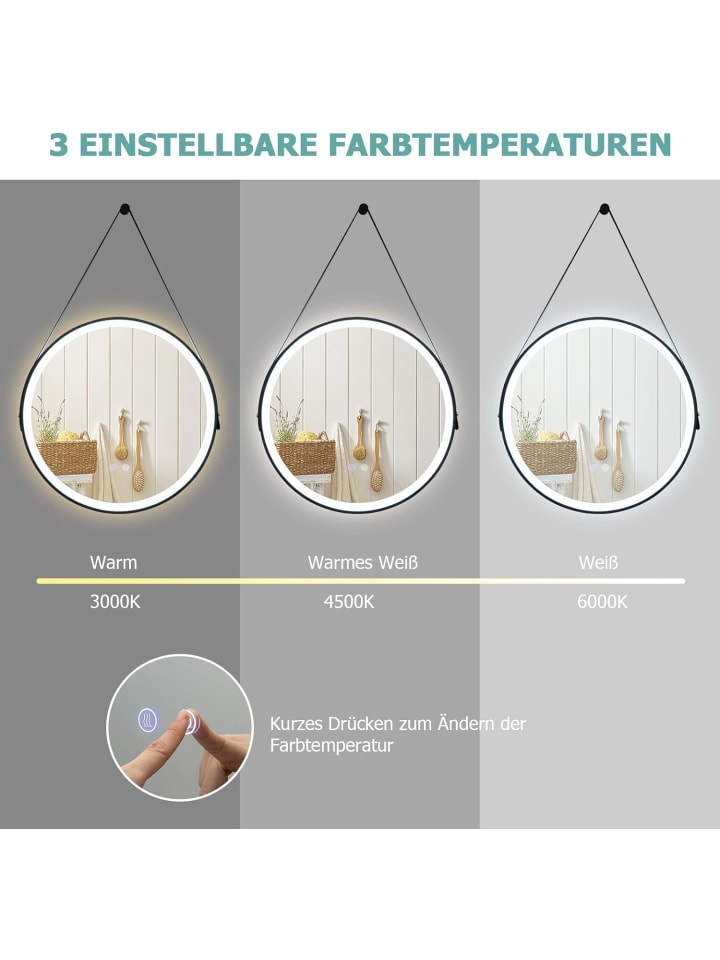 COSTWAY LED-Spiegel in Silber günstig kaufen 60 cm