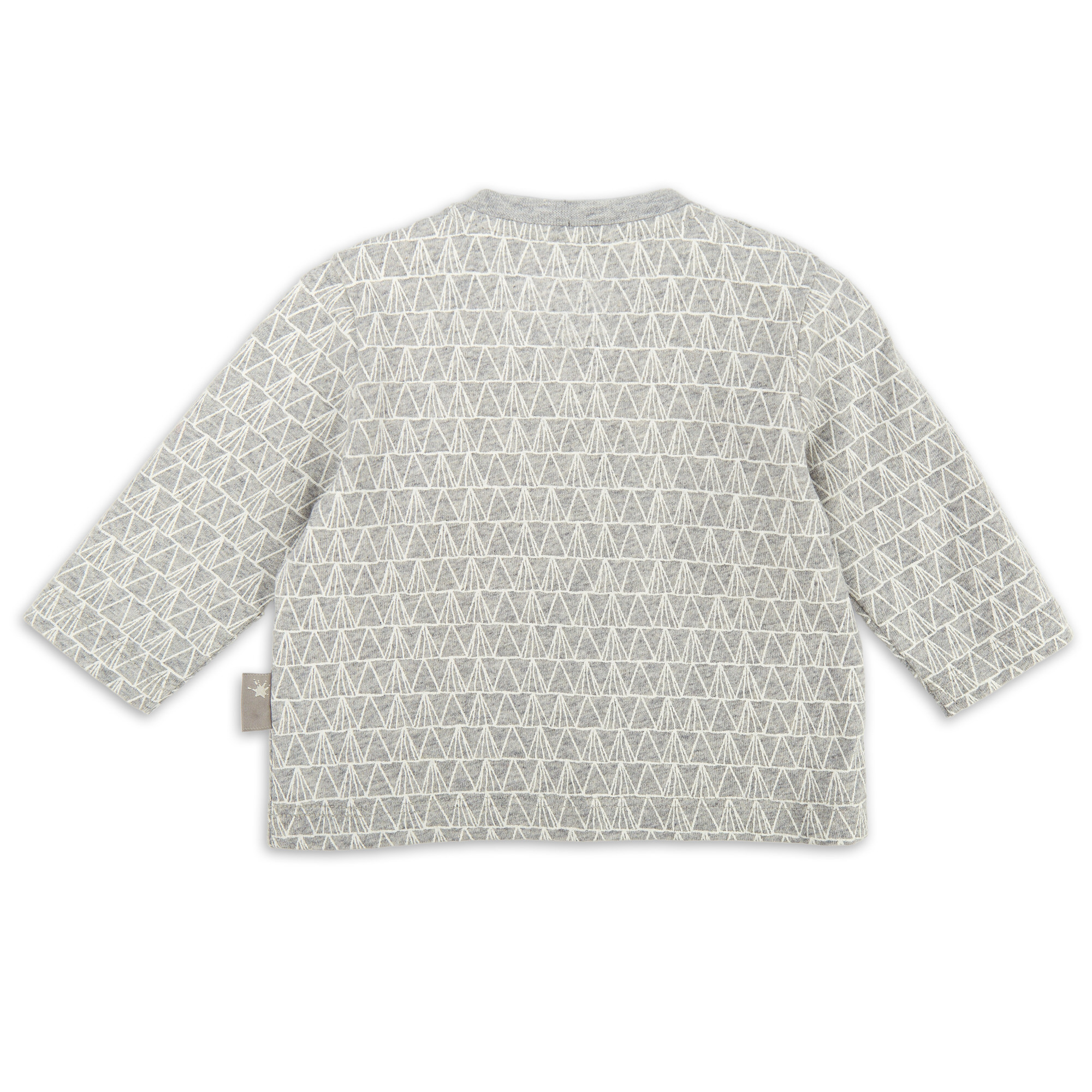 Baby Langarmshirt, grau meliert mit weißem Print
