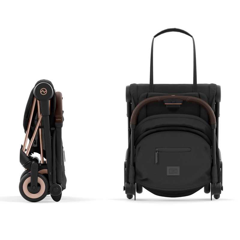 Poussette compacte Coya Sepia black châssis Rosegold Cybex