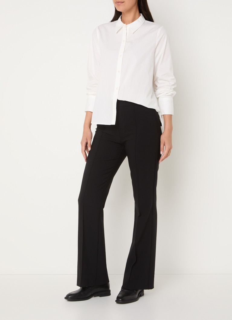 Rosner Audrey high waist flared fit trousers with decorative seam