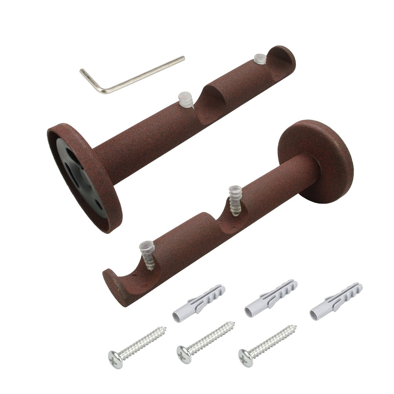 Bella Casa Träger Doppelträger 12 cm für Stilstange Gardinenstange Profilrohr 16 mm Ø, rost, 1 Stück