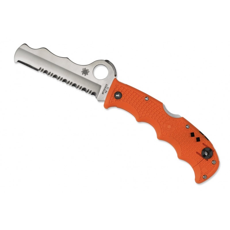 Spyderco Rescue Assist Orange Messer C79PSOR, Kombinationsmesser, Rettungsmesser.