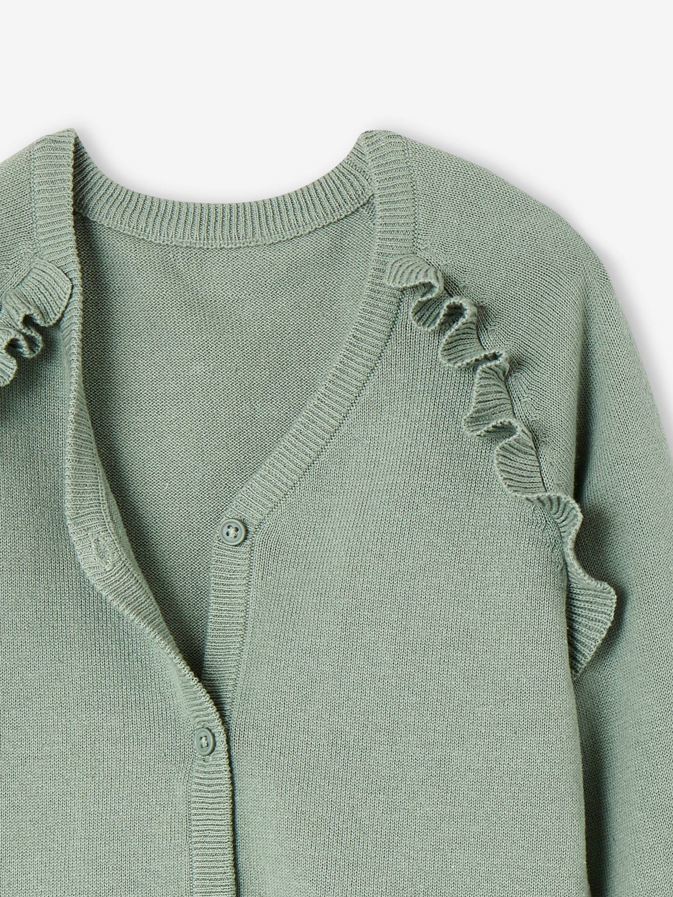 Vertbaudet Festliche Mädchen Strickjacke - salbeigrün