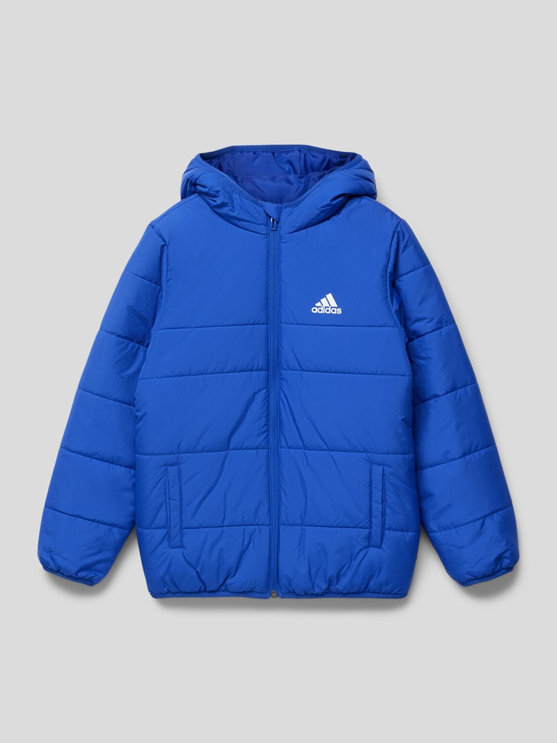 Steppjacke mit Label-Print in royalblau