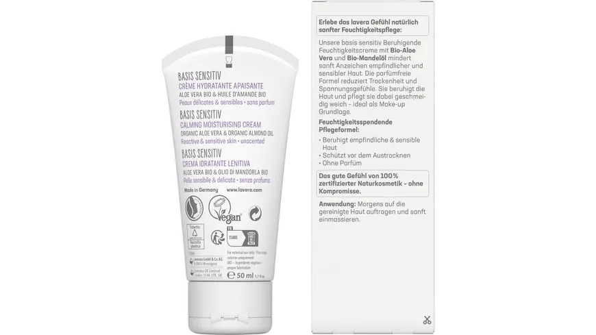 lavera BASIS SENSITIV Beruhigende Feuchtigkeitscreme 50 ml