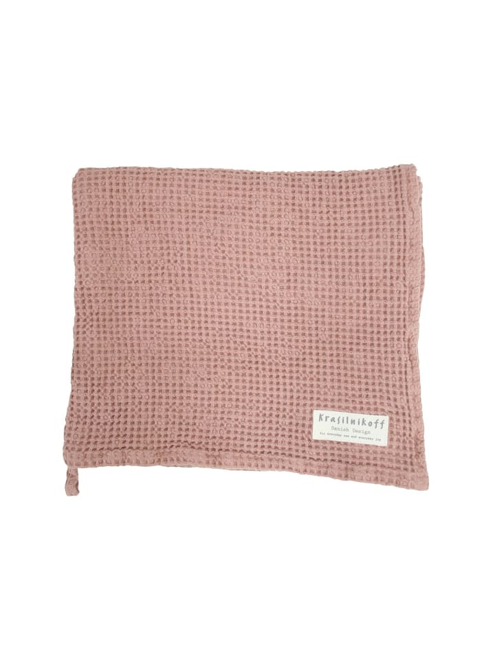 Krasilnikoff Bad-Handtuch mit Waffelstruktur in rosa günstig kaufen onesize