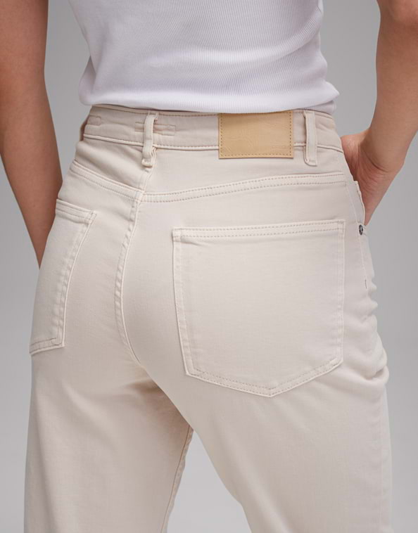 Wide Cropped Jeans Momito color