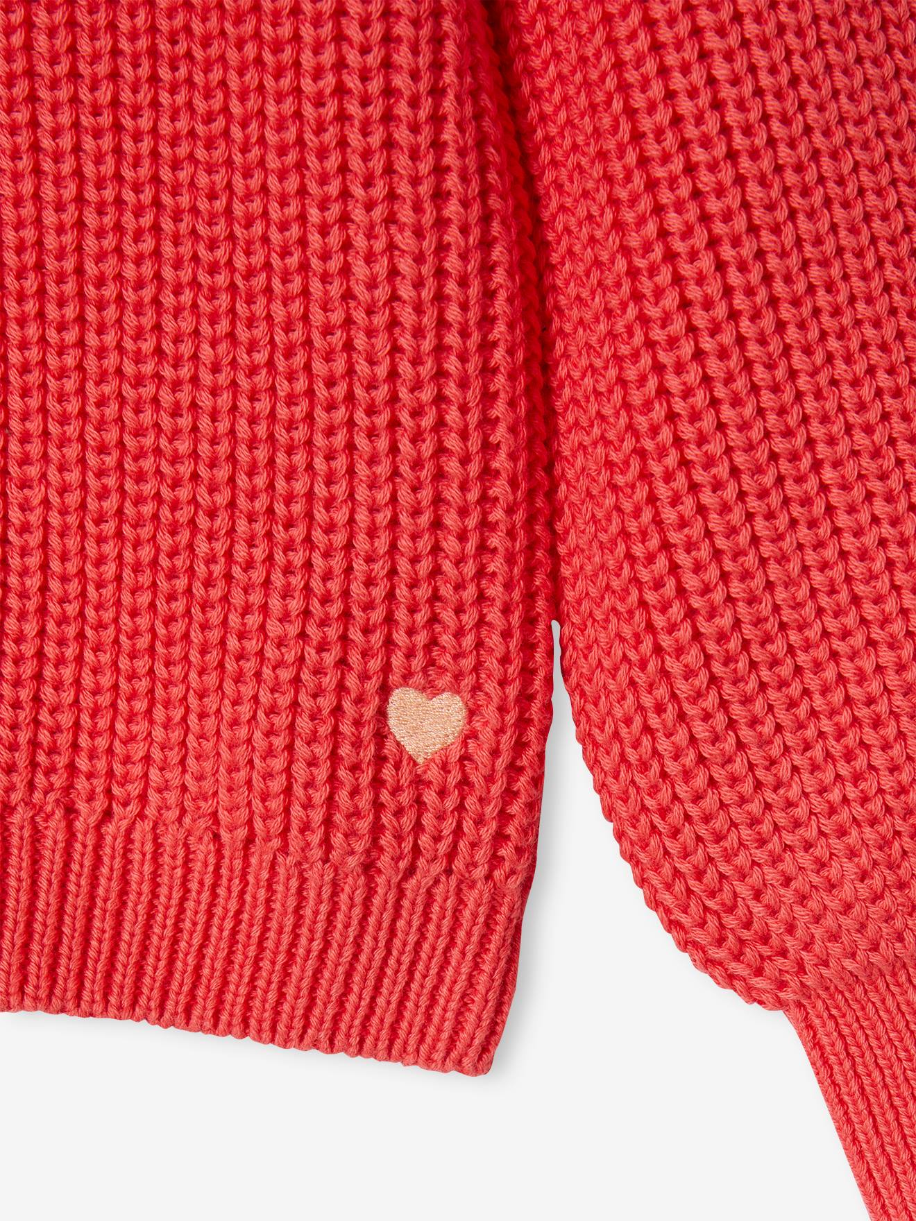 Vertbaudet Mädchen Pullover aus Rippstrick Oeko-Tex - koralle