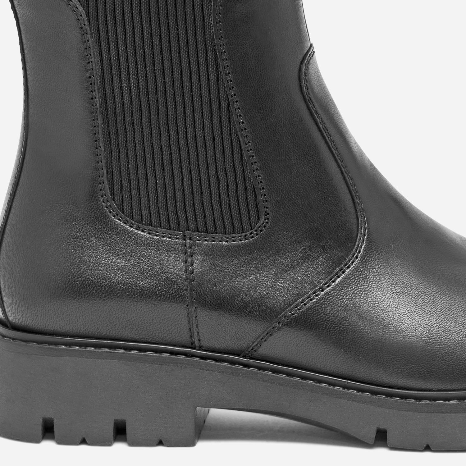 Boots-chaussette noir éco-conçu en cuir