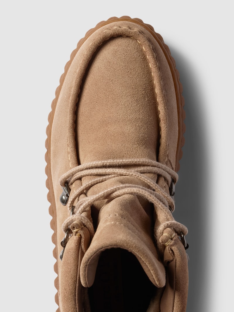 Schnürboots mit Label-Details in taupe