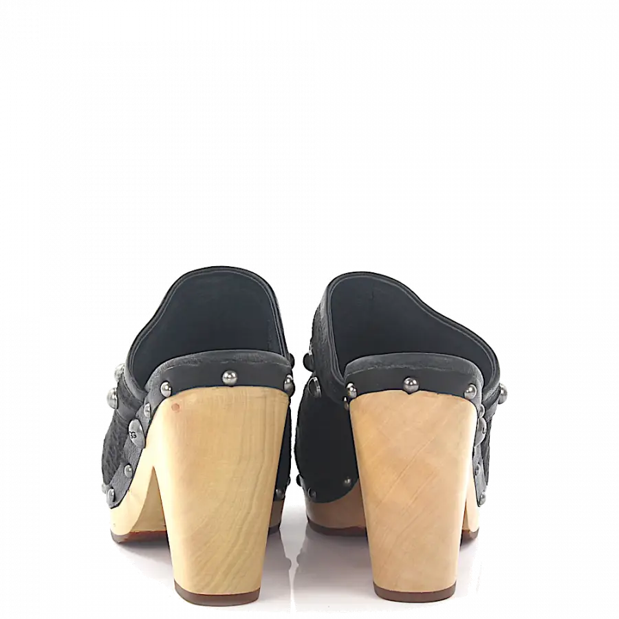 UGG - Pantoletten Lammleder - schwarz