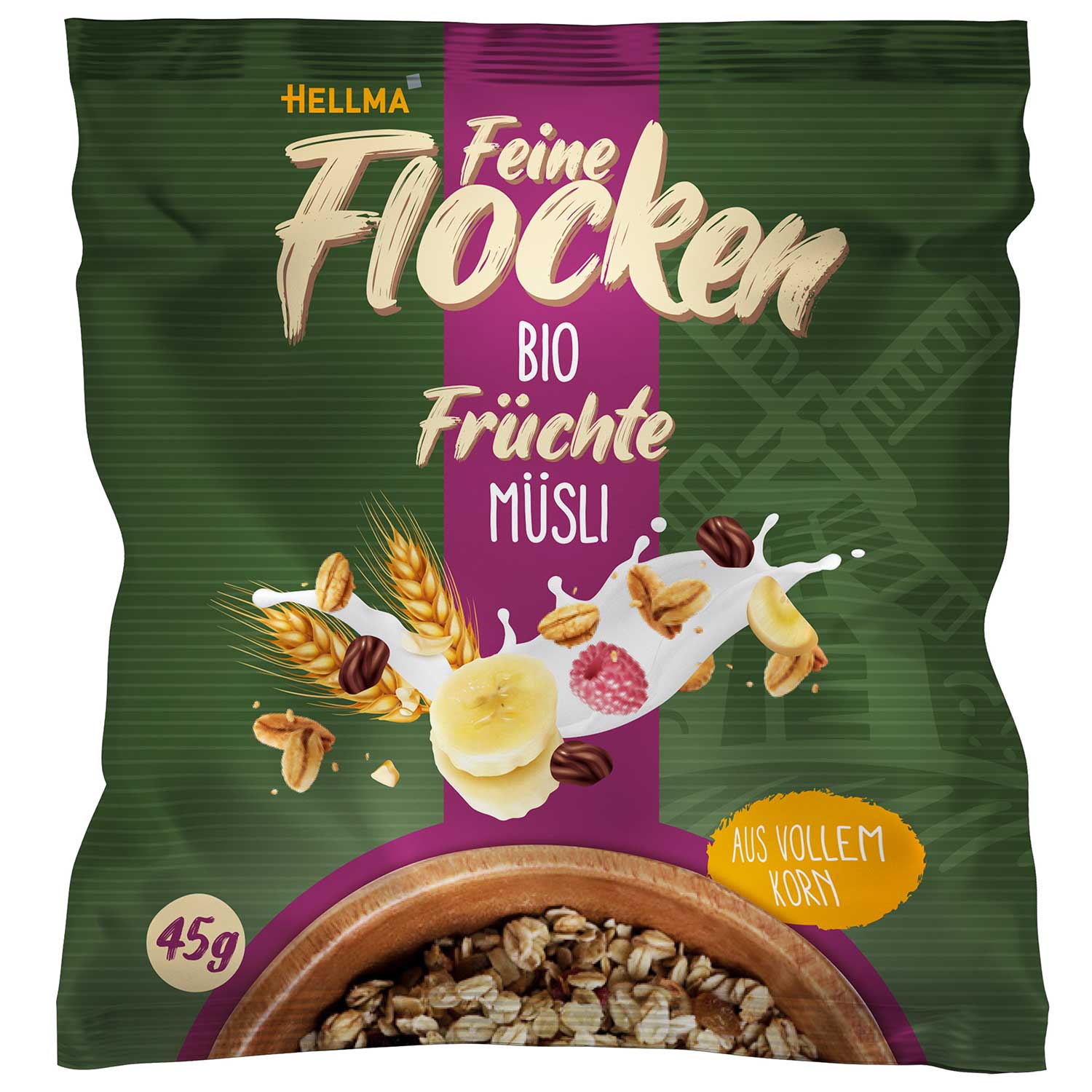 Hellma Feine Flocken Bio Früchte Müsli 40x45g