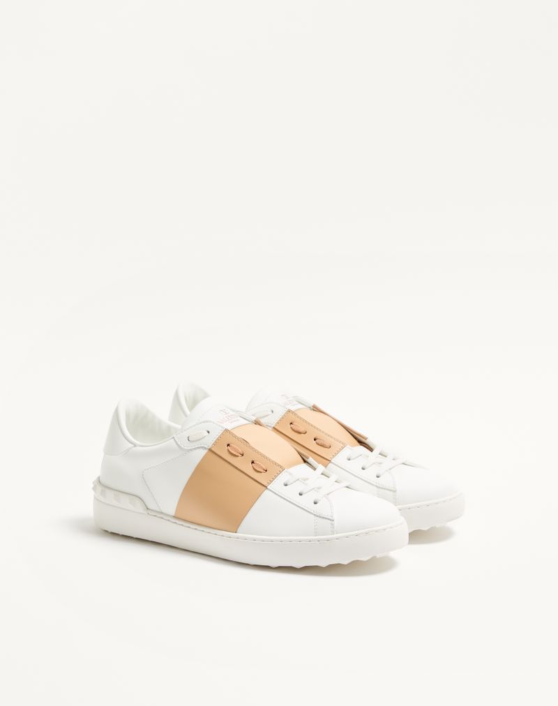 Baskets ouvertes en cuir de veau