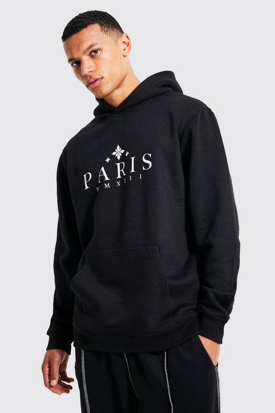 Tall Hoodie mit Paris City-Print