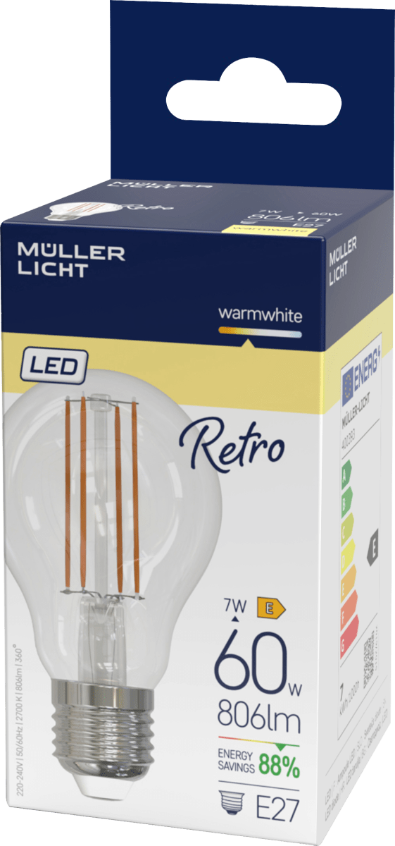 LED Retro Birne 60W E27 806lm, 1 St