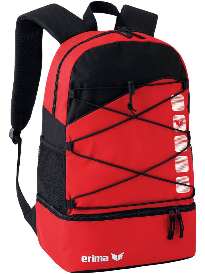 erima Club 5 Multifunktionsrucksack mit Bodenfach in rot/schwarz günstig kaufen onesize