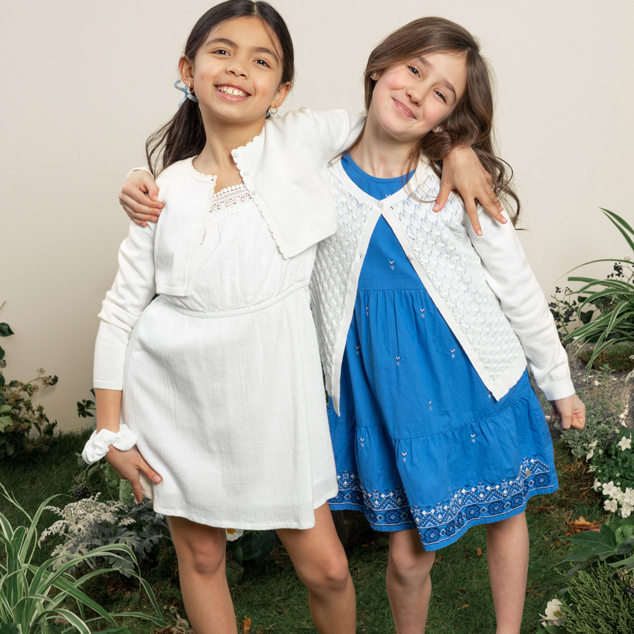 Gilet court manches longues ecru fille | La Halle