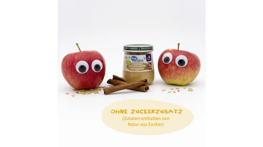 Freche Freunde Bio Gläschen Abendbrei Apfel, Zimt mit Hafer 120 g