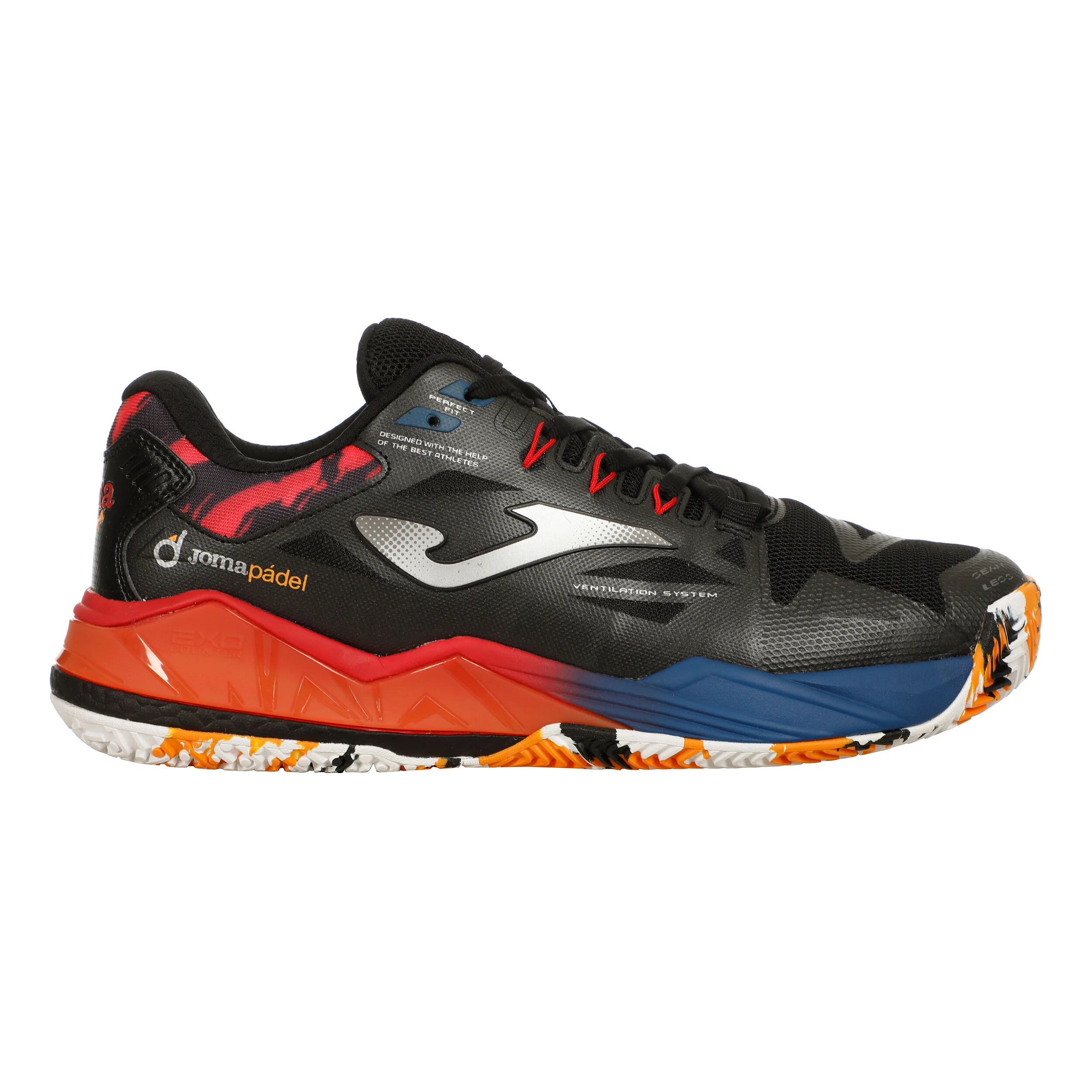 SPIN Padelschuh Herren - Schwarz, Orange