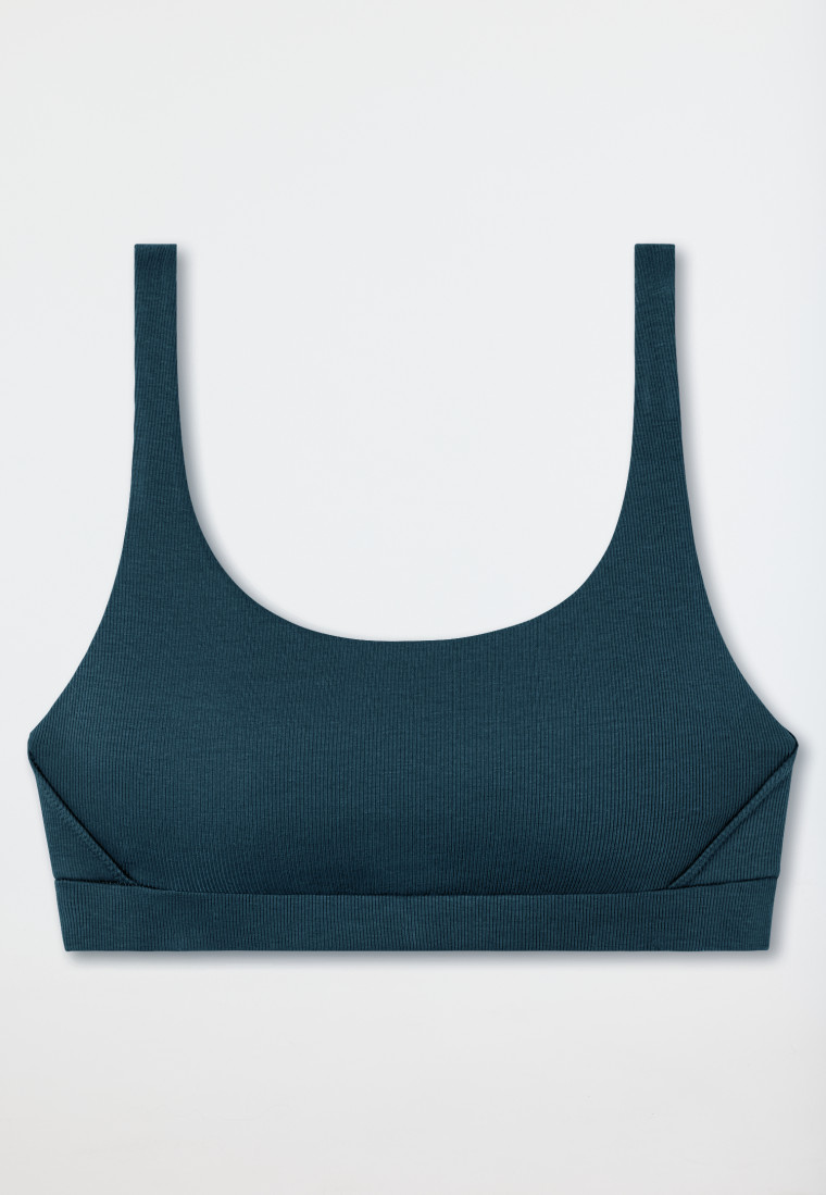 Bustier Doppelripp Organic Cotton jeansblau - Pure Rib