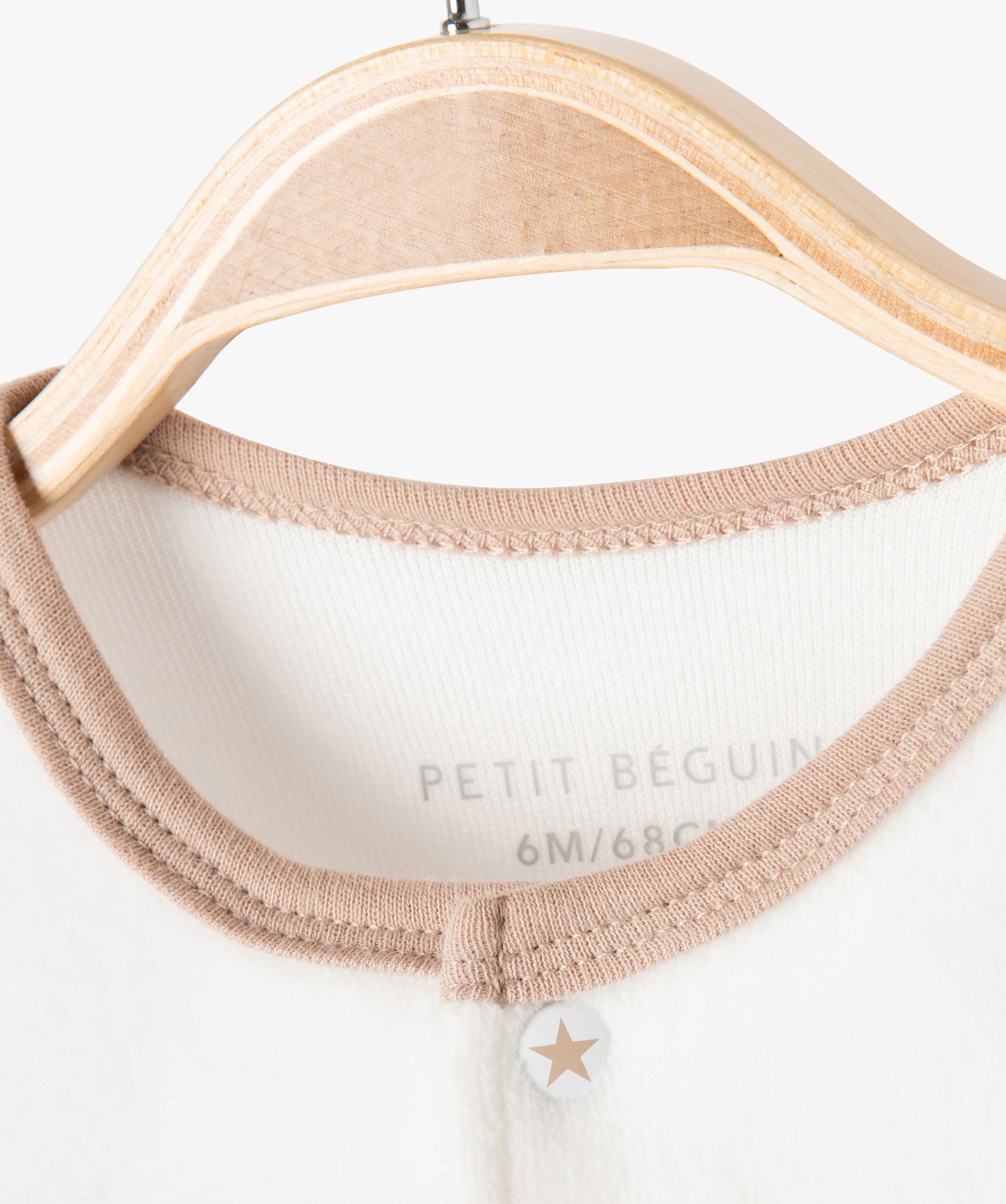 Pyjama en velours avec ouverture devant bébé - Petit Béguin ecru | GEMO