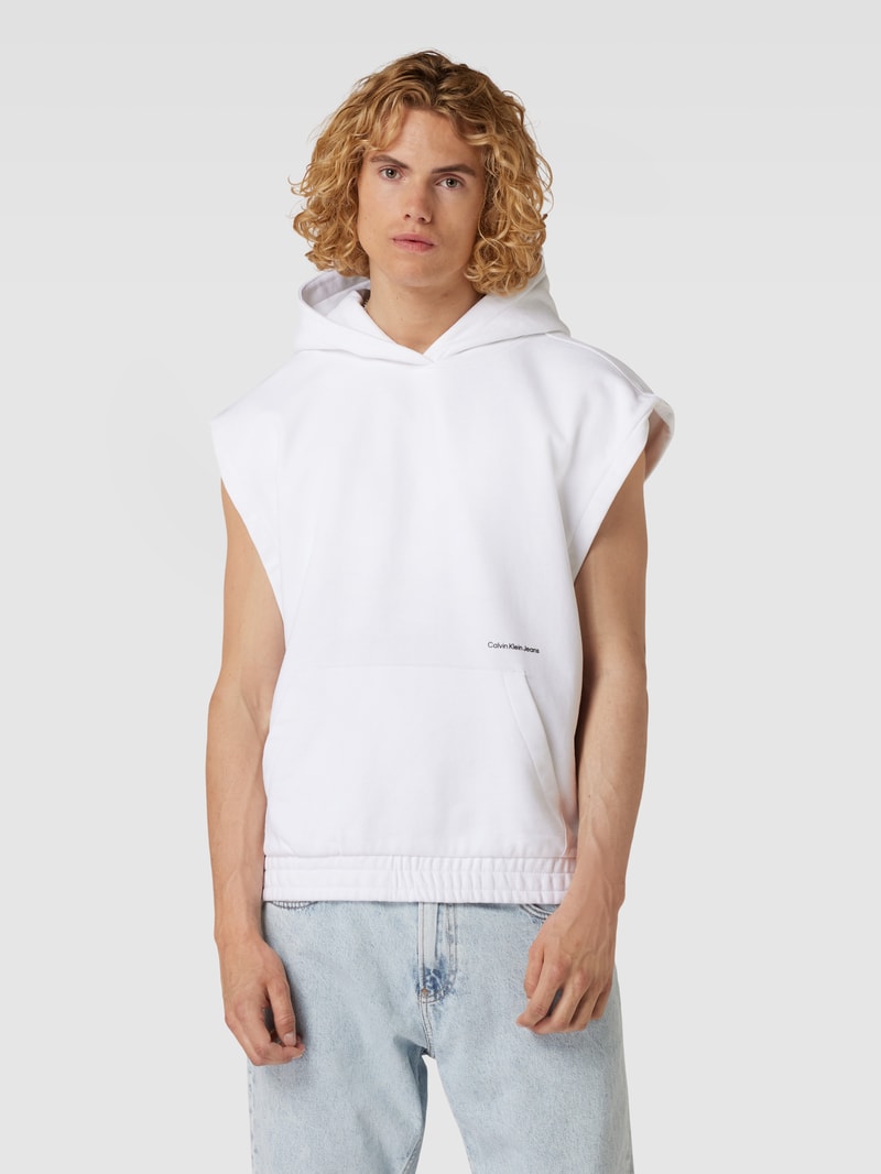 Oversized Hoodie mit Label-Print in weiss