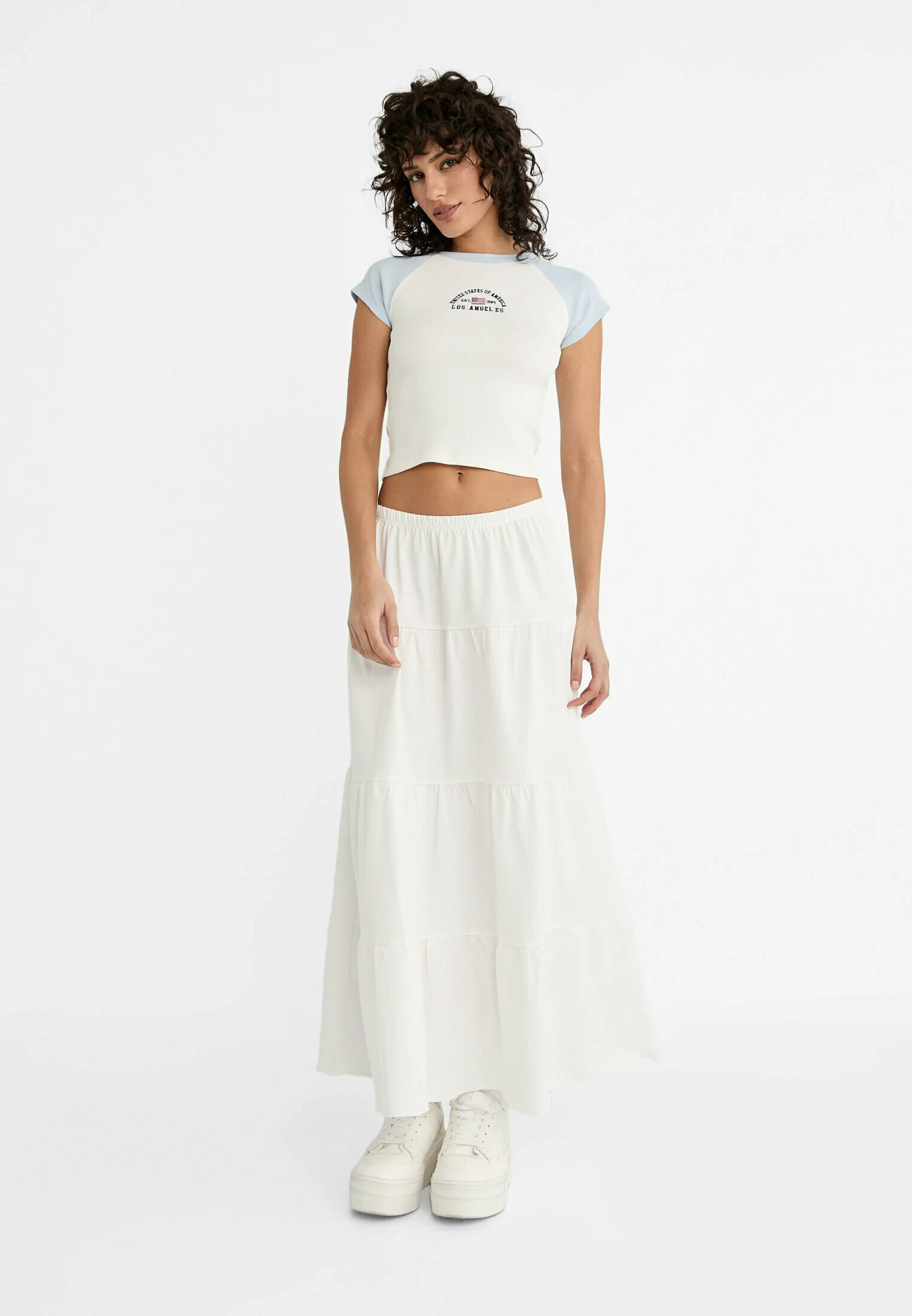 Stradivarius FLOWING BOHO - Falda larga