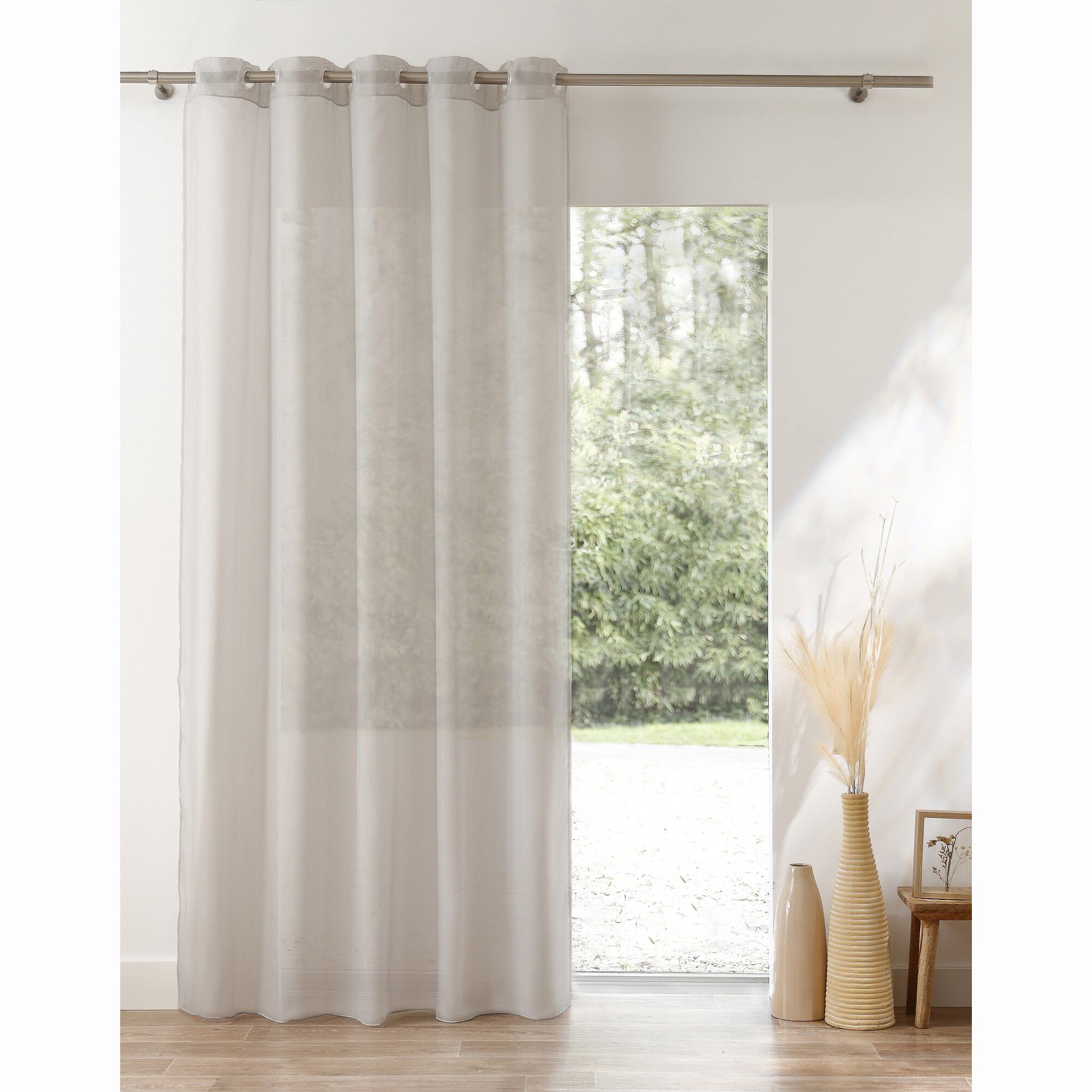 Panneau voile uni finition œillets