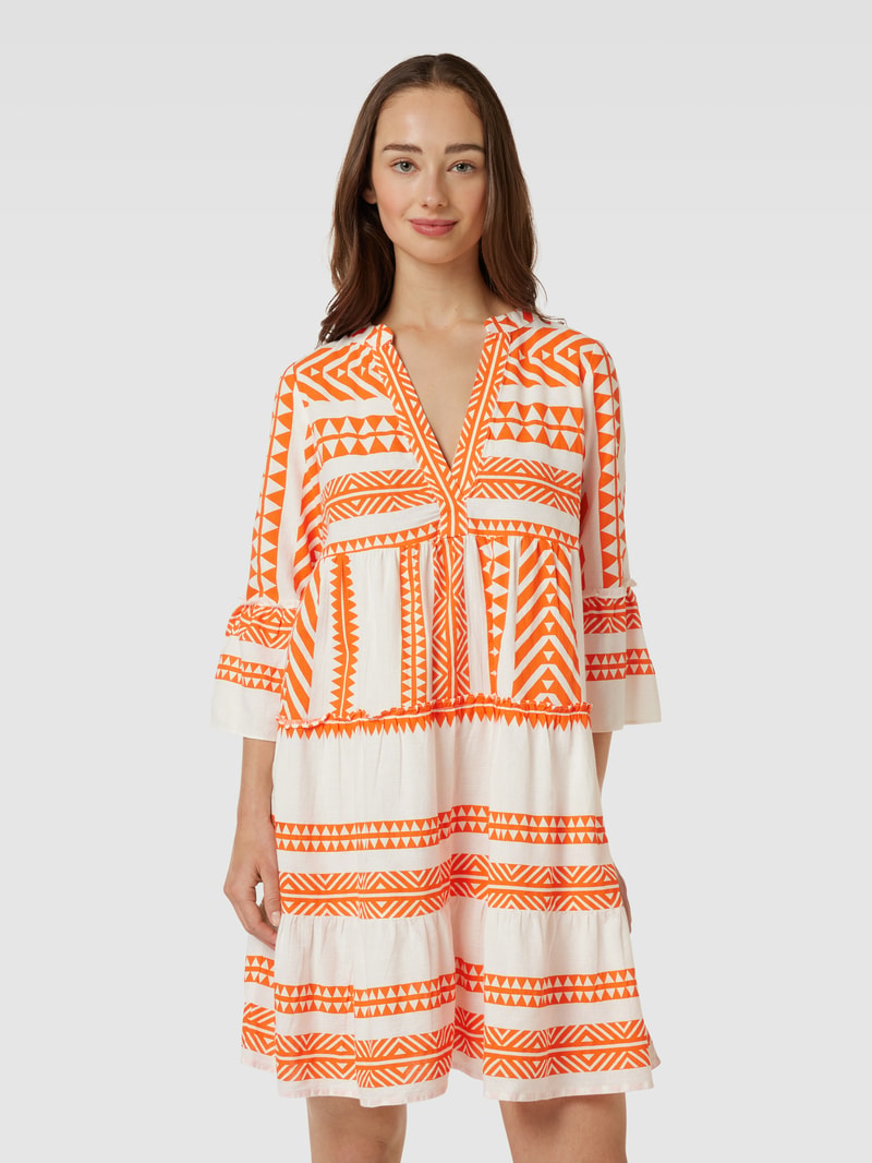 Minikleid mit Allover-Print Modell 'DICTHE' in orange