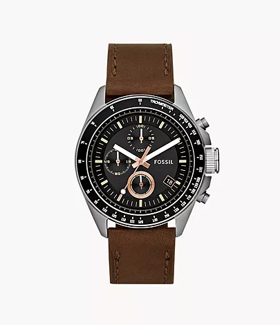 Fossil Uhr Chronograph Decker Leder braun