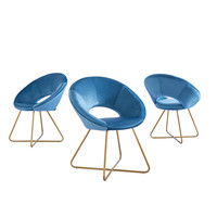 Home Deluxe Samtstuhl SELESA Blau