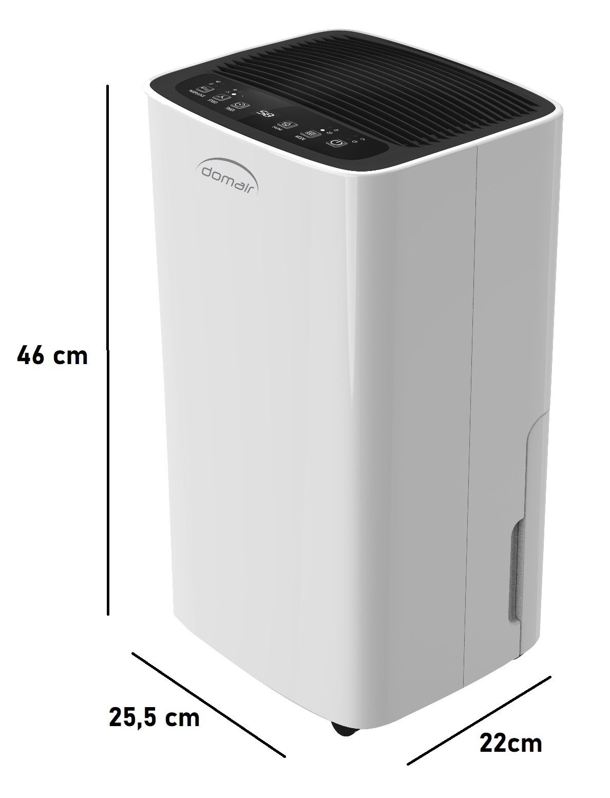 JUNG Luftentfeuchter DOMAIR Luftentfeuchter elektrisch 185W, Raumentfeuchter leise, für 200 m³ Räume, Entfeuchtung 12,00 l/Tag, Tank 2,00 l, Raumluft Entfeuchter, Extra leise gegen Schimmel, zu Hause entfeuchten