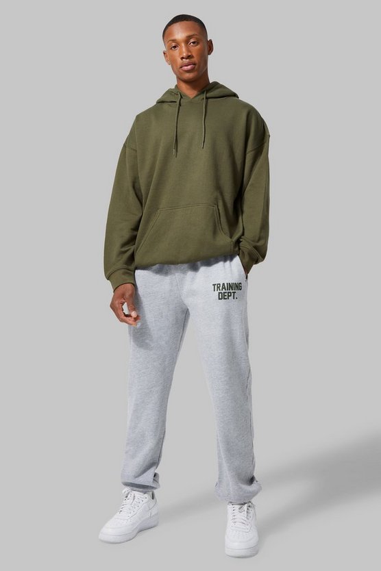 Oversize Trainingsanzug mit Kapuze und Training Dept Print
