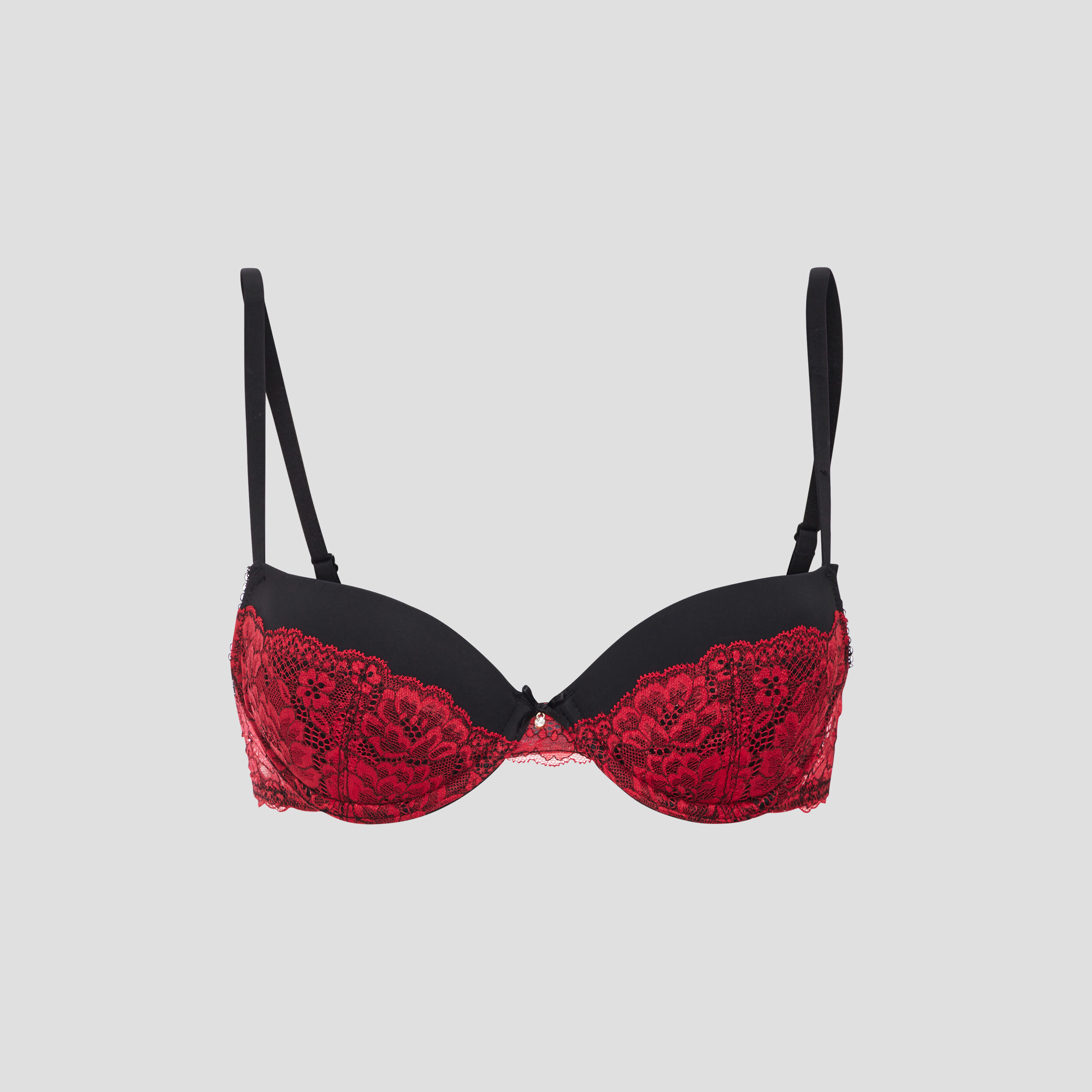 Soutien-gorge corbeille micro dentelle rouge femme | La Halle