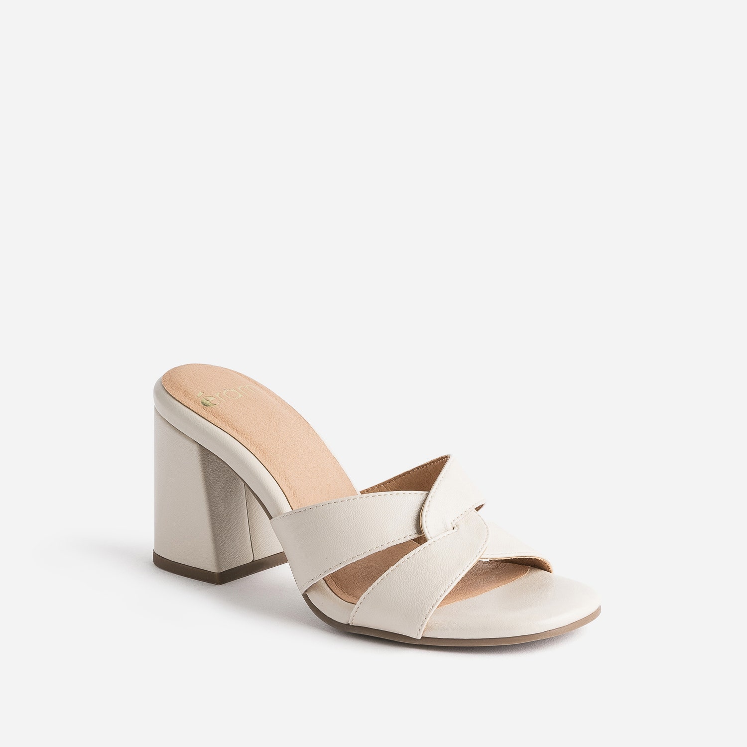 Mule beige à brides croisées