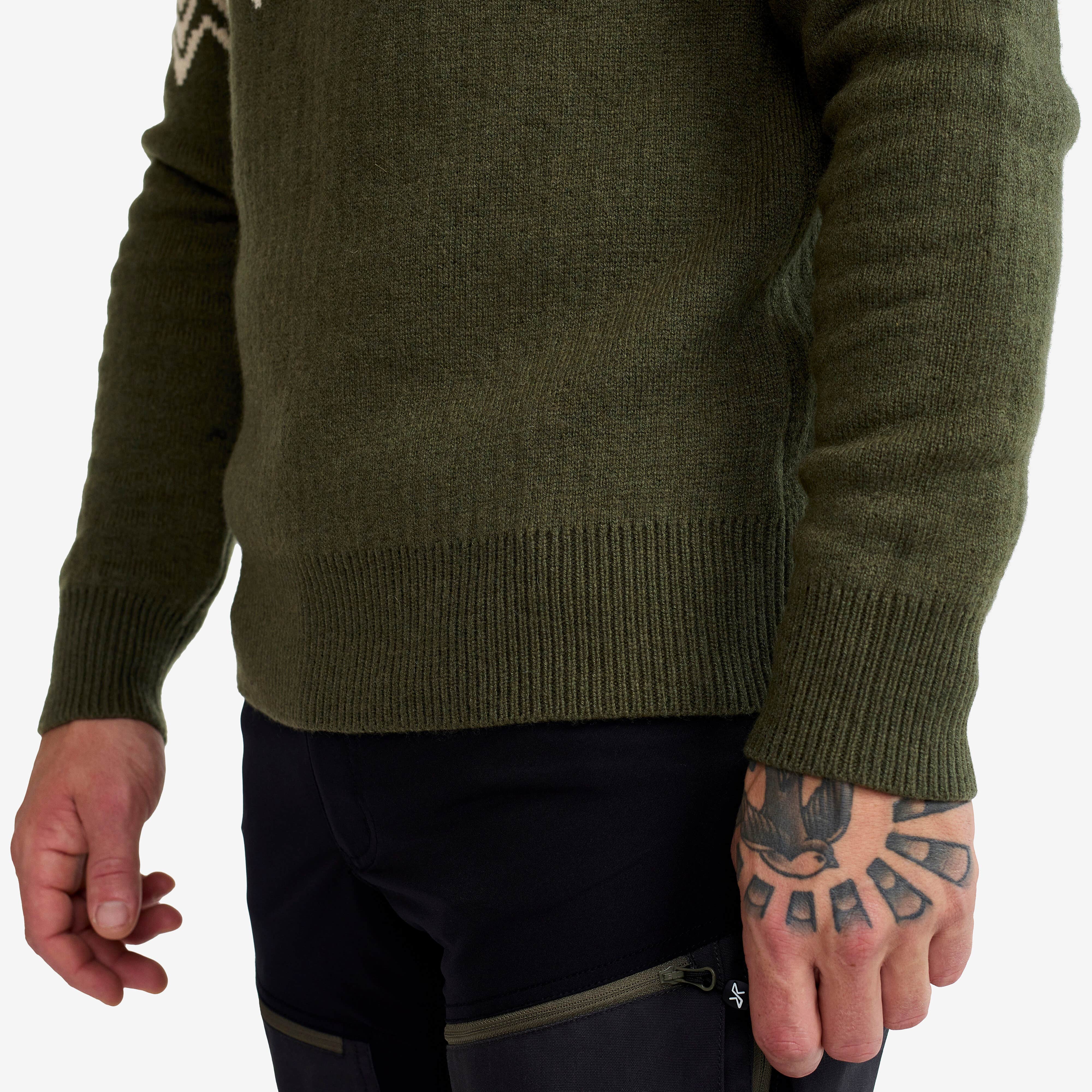 Heavy Knit Sweater Homme Forest Night