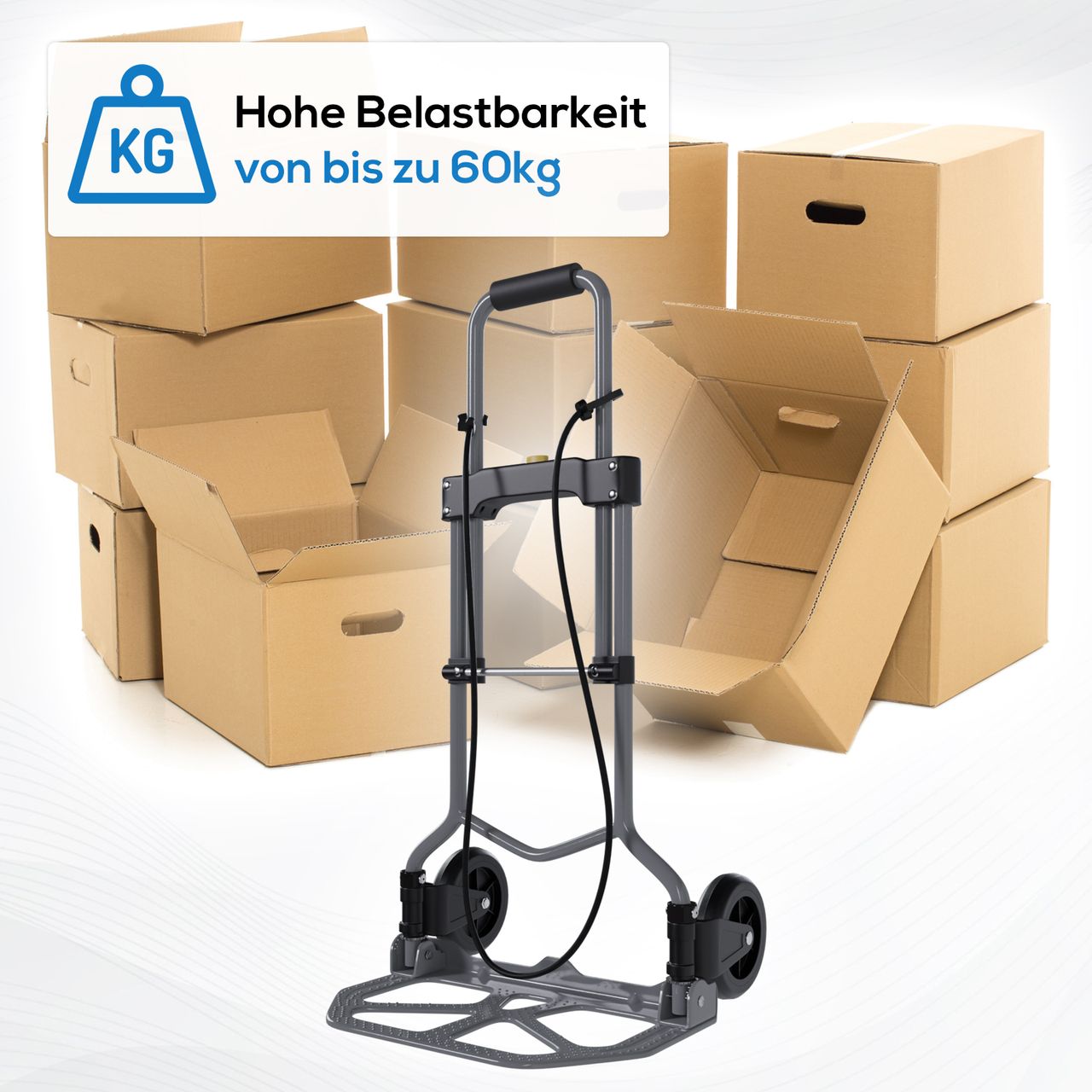 TroniTechnik Sackkarre SK-02 Handkarre klappbar, Transportkarre bis 60kg