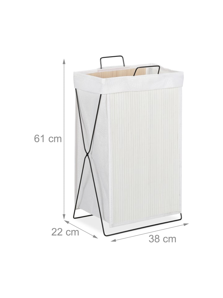 relaxdays Wäschekorb in Weiß - (B)38x (H)61 x (T)22 cm günstig kaufen onesize