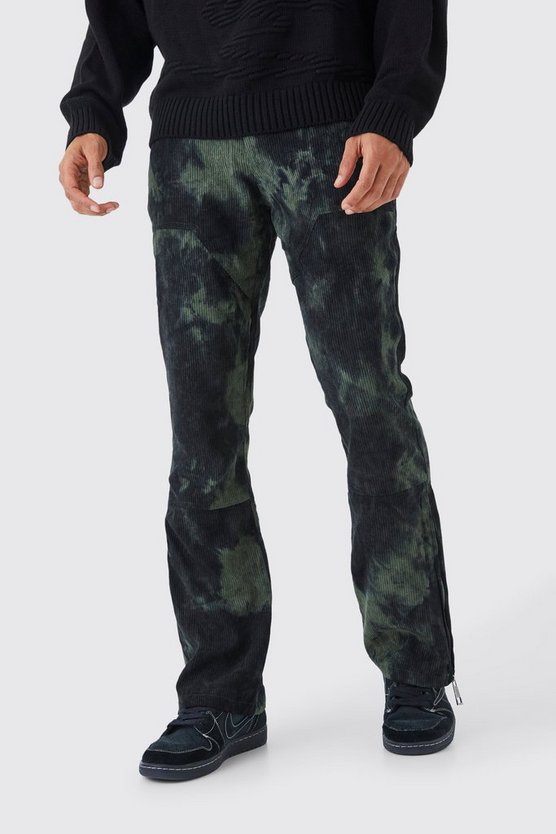 Slim-Fit Batik Cord-Schlaghose