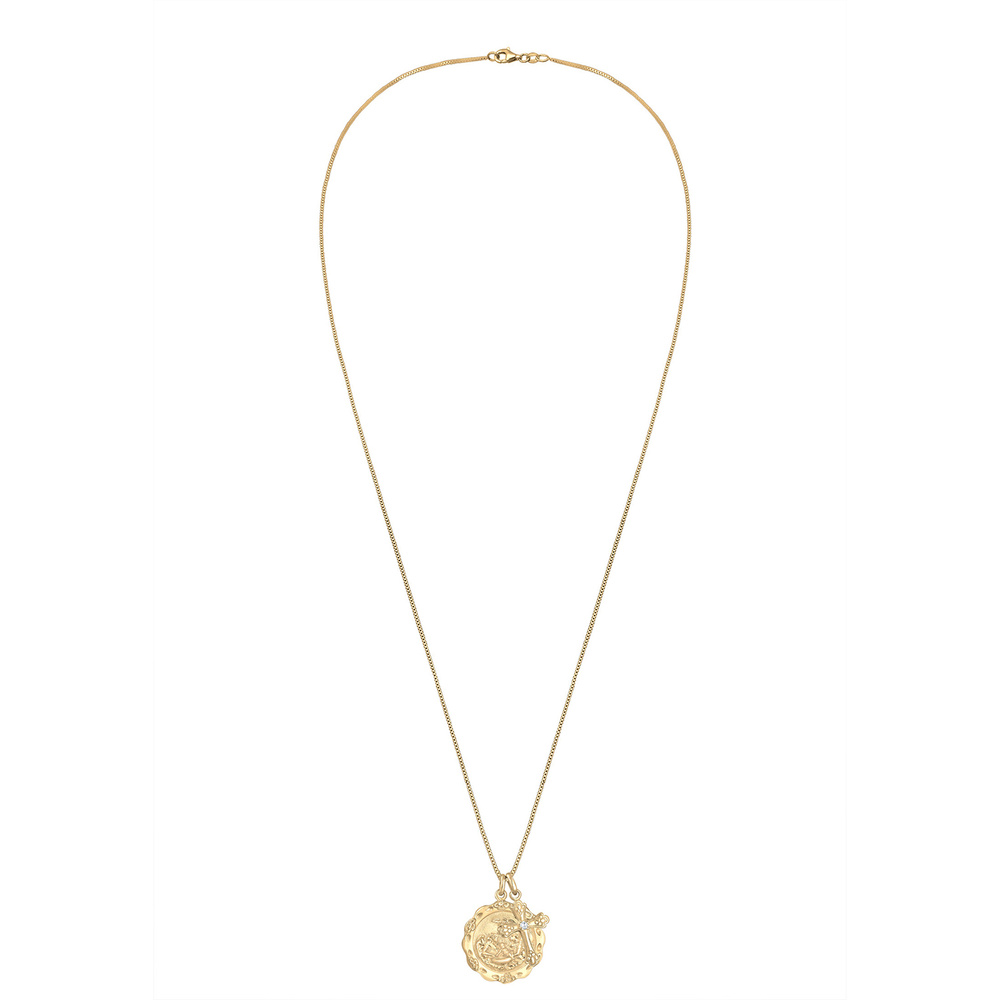 Elli Elli Collier Box Chain Antik Vintage Kreuz Zirkonia 925 Silber collier