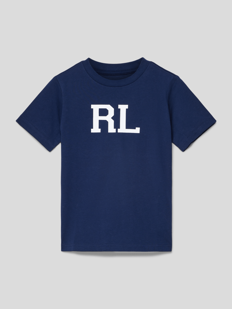 T-Shirt mit Label-Detail in marineblau