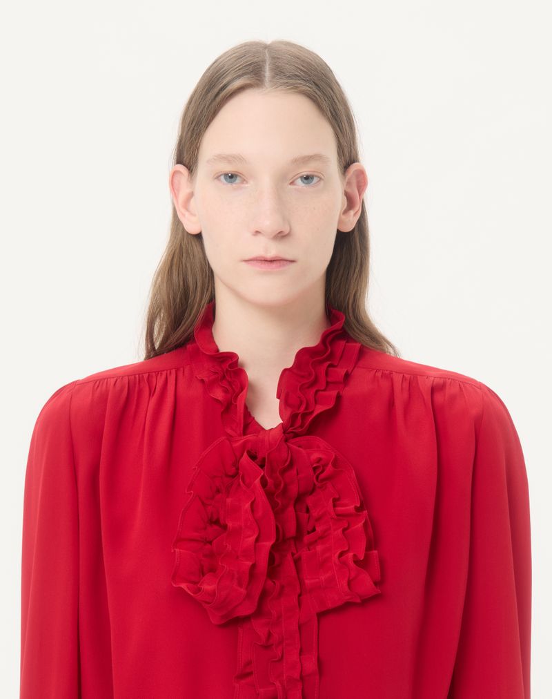 Camisa de crepe de chine