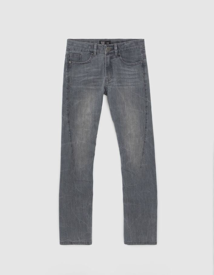 Jean SLIM gris coutures tournantes garçon
