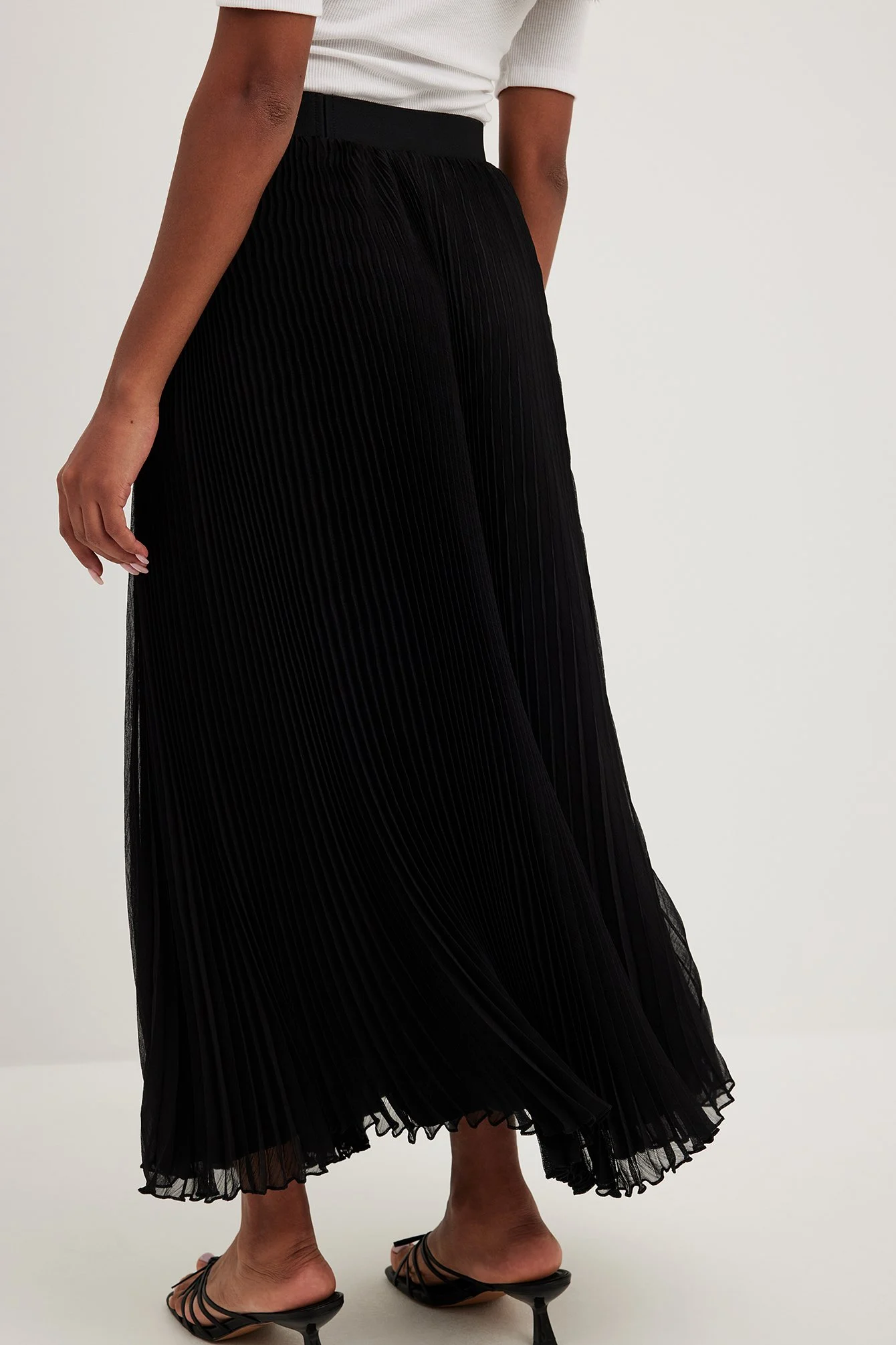 Midirock aus plissiertem Chiffon