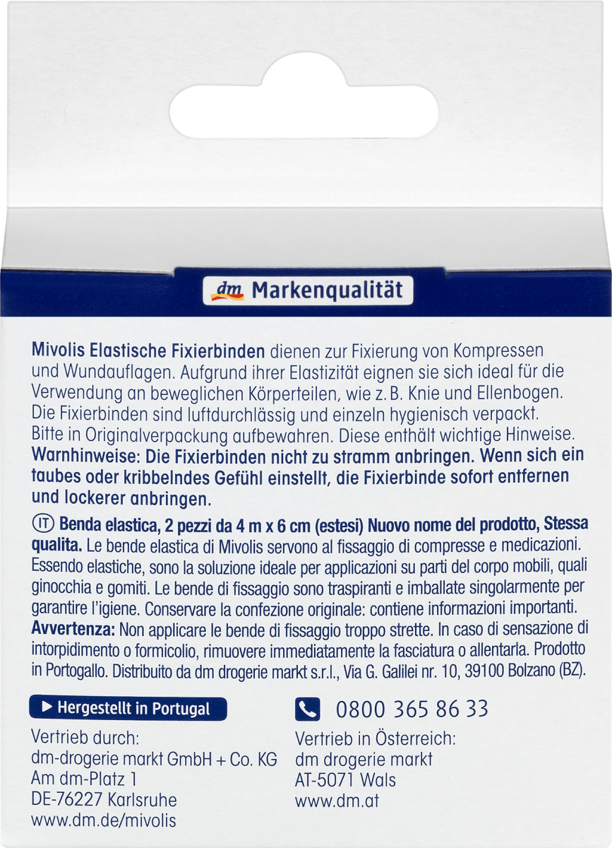 Elastische Fixierbinden, 6 cm x 4 m (gedehnt), 2 Rollen, 8 m